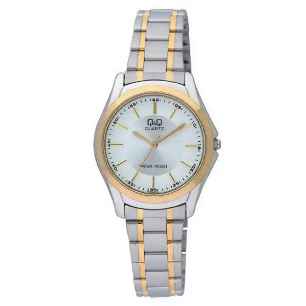 Reloj Qq Qyq Q207j401y Casual Acero Mujer Dama + Estuche
