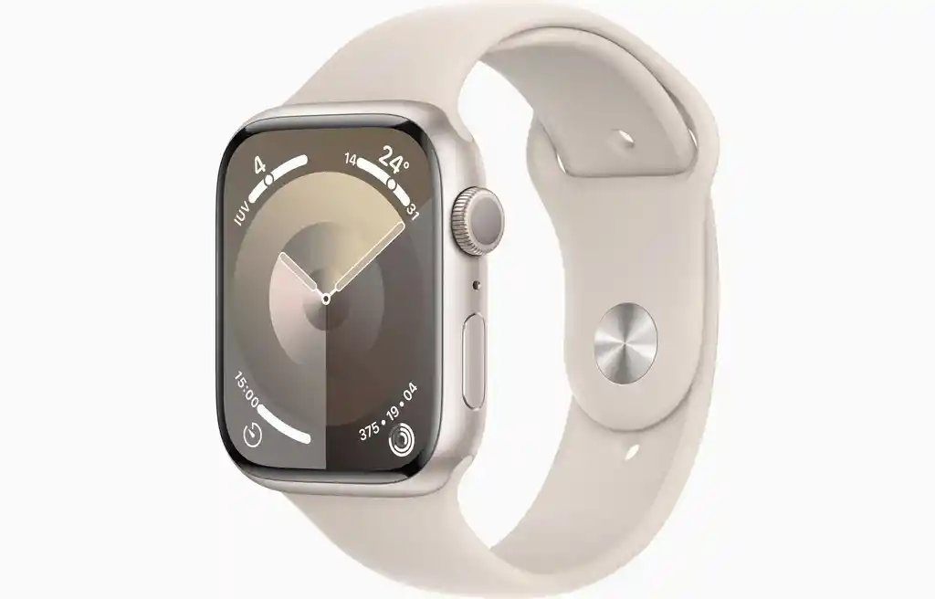 Apple Watch Series 9 Gps 45mm Aluminio Blanco Sport Band Blanca M/l