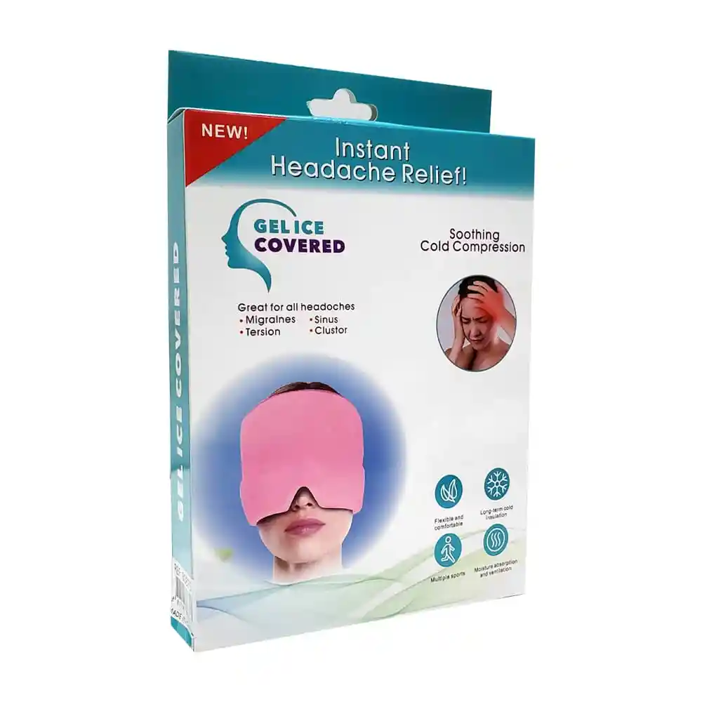 Gorro - Mascara De Gel Frio Para Aliviar El Dolor De Cabeza Gel Ice Covered