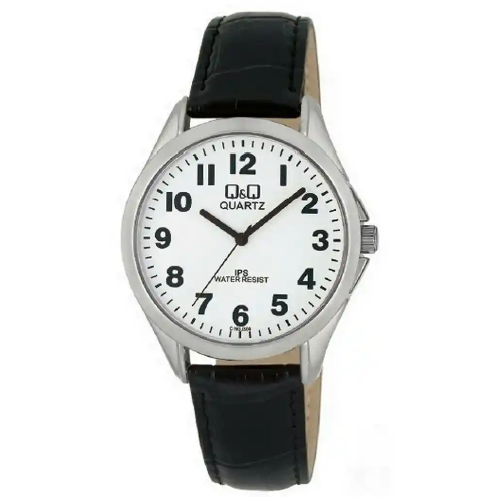 Reloj Qq Qyq C192j304y Casual Cuero Hombre + Estuche