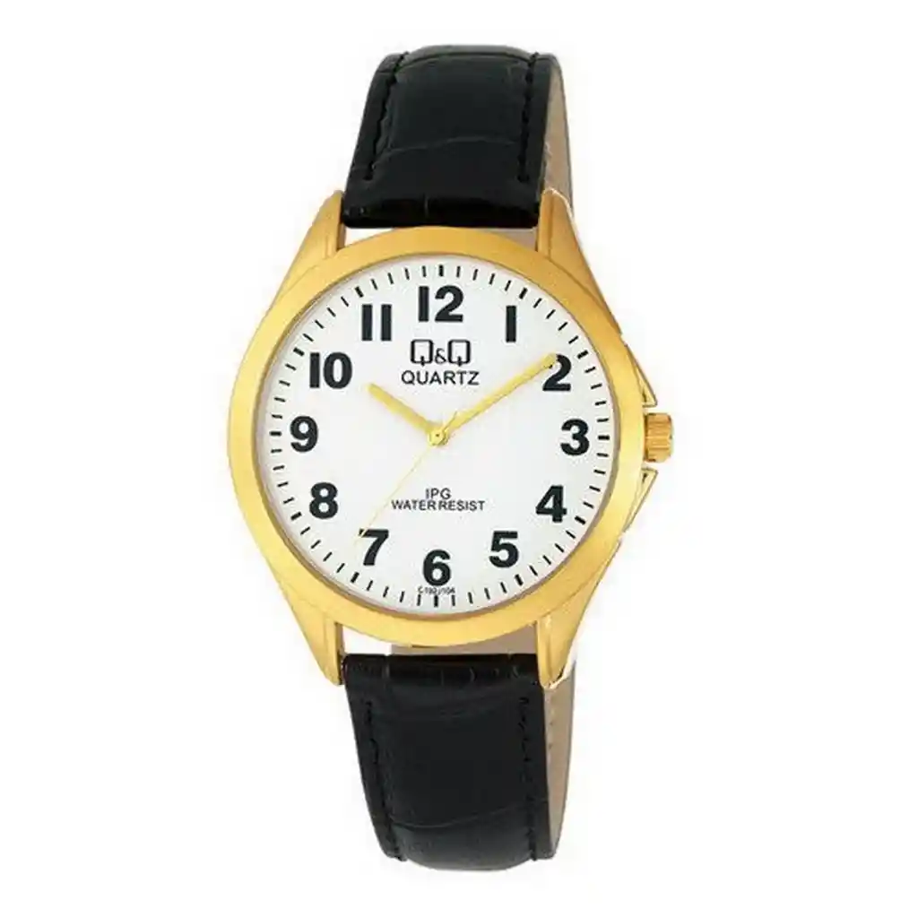 Reloj Qq Qyq C192j104y Casual Cuero Hombre + Estuche