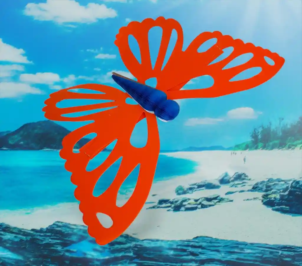 Mariposa Colgante Para Decoraciones En Papel De Color Naranja
