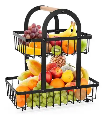 Organizador Cesta De Frutas Y Verduras Dos Niveles Frutero