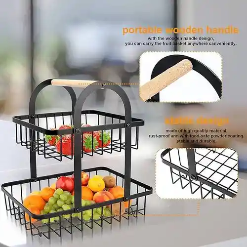 Organizador Cesta De Frutas Y Verduras Dos Niveles Frutero