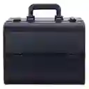 Caja Neceser Metálico Portátil De Maquillaje Profesional Negro Elegante