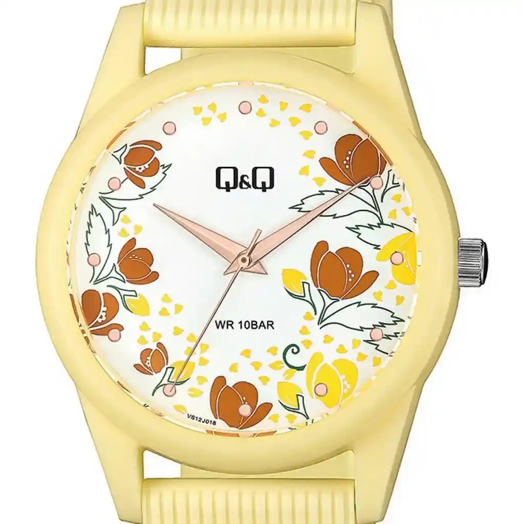 Reloj Qq Qyq Floral Deportivo Dama Impermeable + Estuche