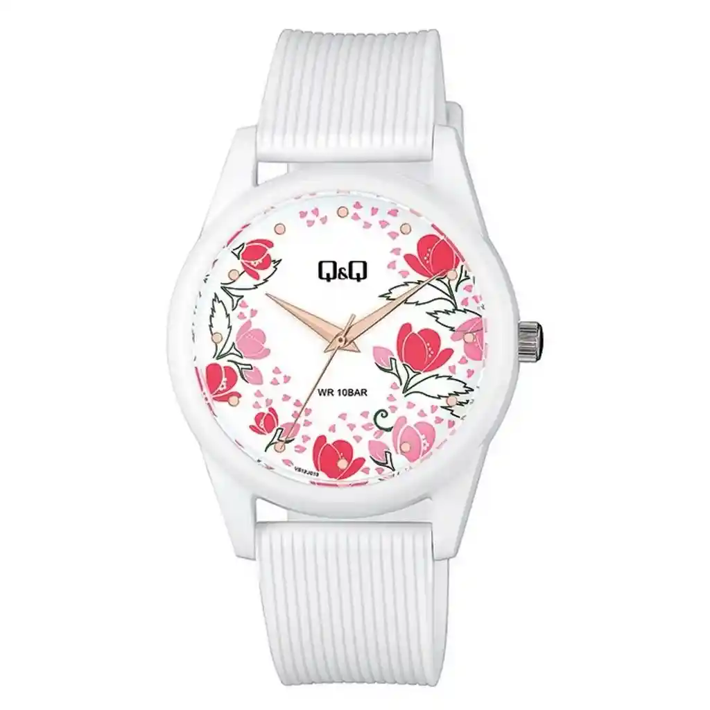 Reloj Qq Qyq Floral Deportivo Dama Impermeable + Estuche