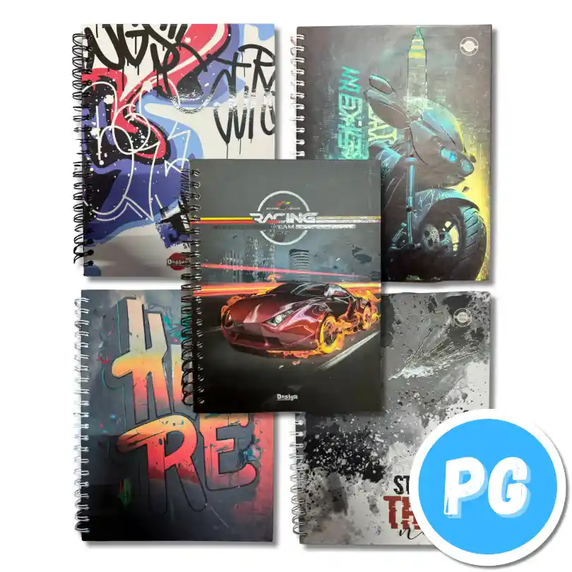 Agenda Design Argollada Grande 105 7 Materias Cuadros Hombre - Se Envia Un Motivo Aleatorio