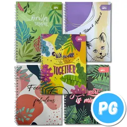 Agenda Crazy Love Argollada Pequeña 95 7 Materias Cuadros - Se Envia Un Motivo Aleatorio