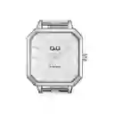 Reloj Qq Qyq Qz73j201 Cuadrado Mujer Acero + Estuche