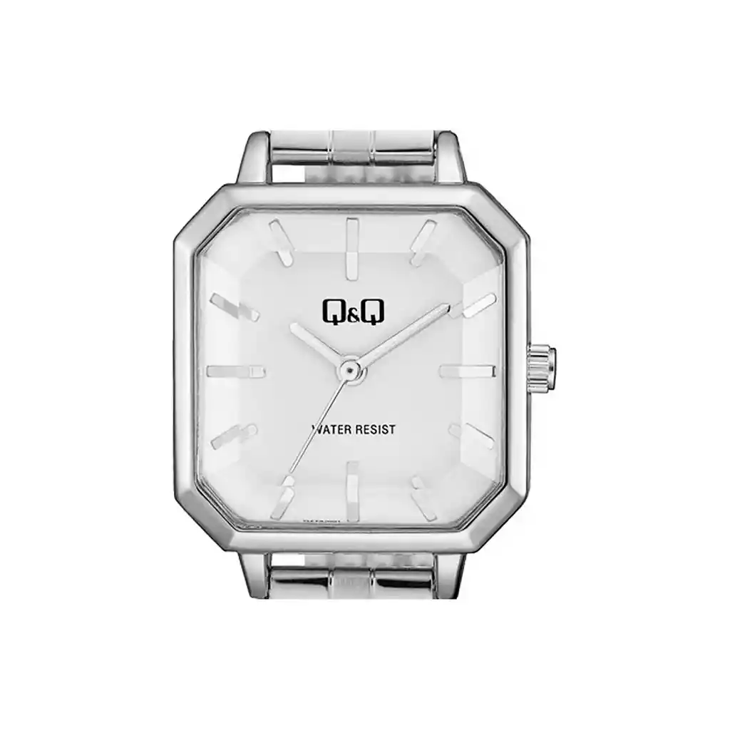 Reloj Qq Qyq Qz73j201 Cuadrado Mujer Acero + Estuche