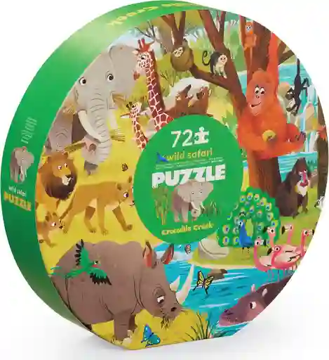 Rompecabezas Safari Salvaje 72 Piezas Crocodile Para Niños