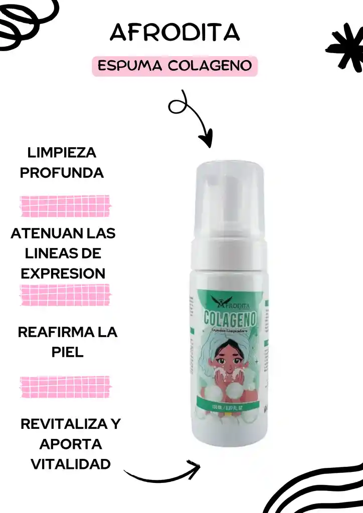 Afrodita Espuma Facial Colageno