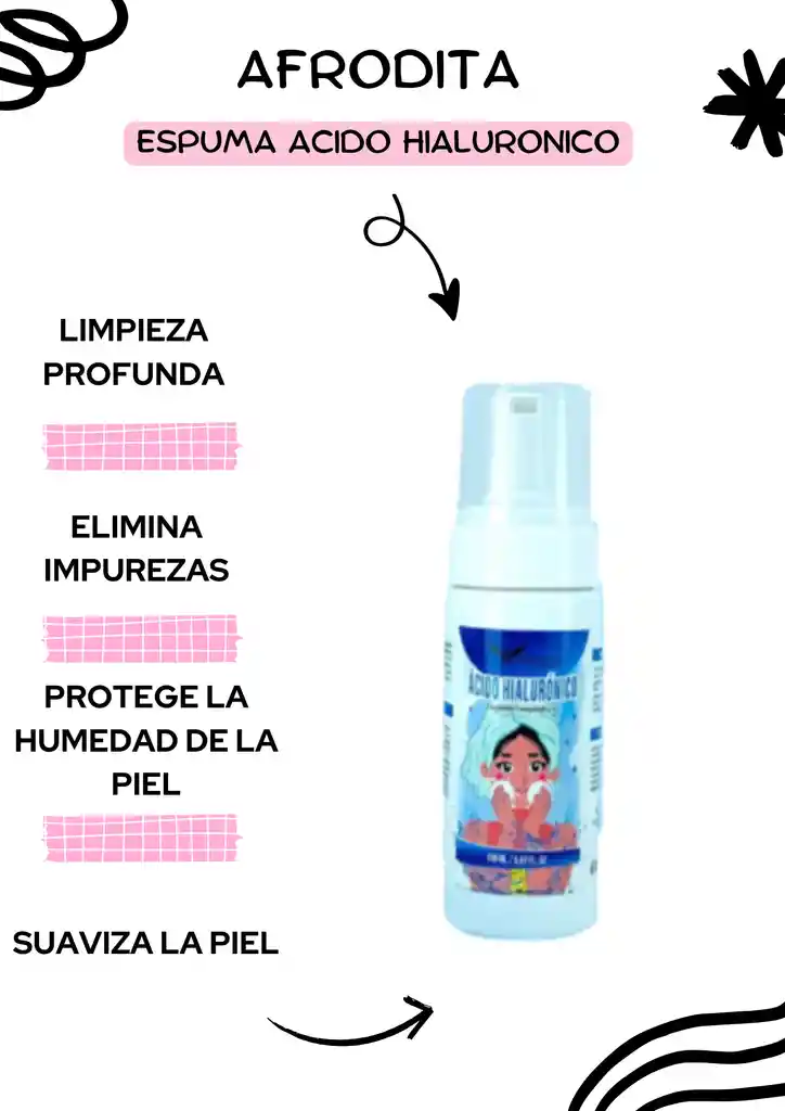 Afrodita Espuma Facial Acido Hialurinico