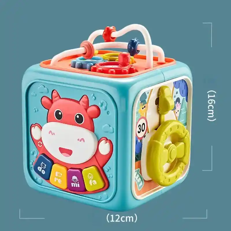 Jueguete Didactico Bebe Caja Musical Vaca Infantil Ref. 698-74 Azul Unisex