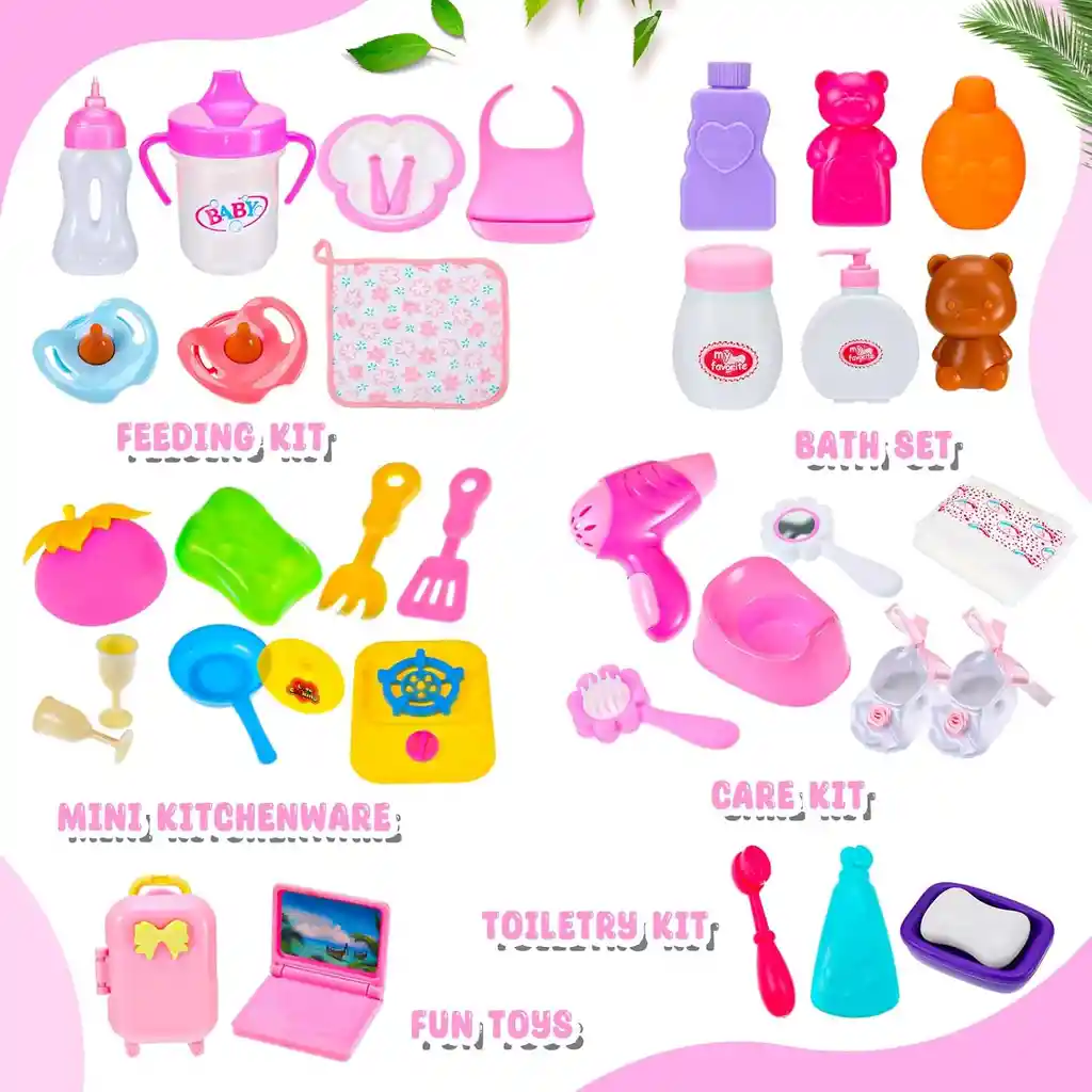 Set Accesorios Para Muñecas 33 Piezas - Unicornio