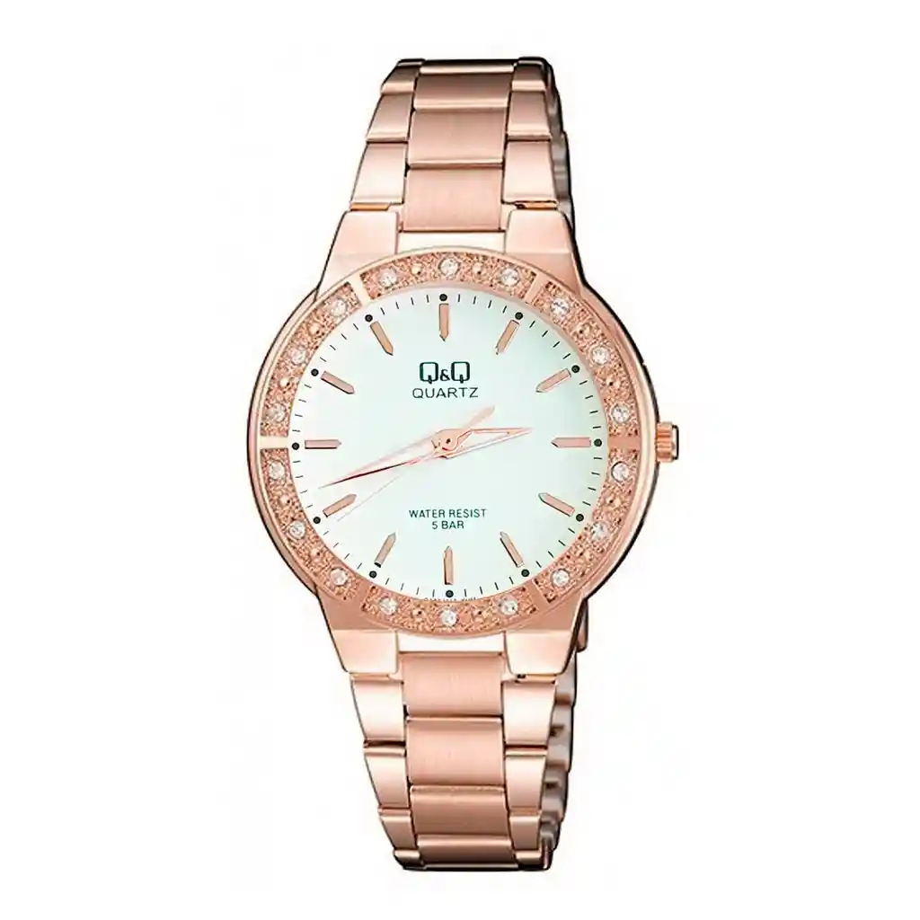 Reloj Qq Qyq Q985j010 Elegante Star Diamond Mujer +estuche