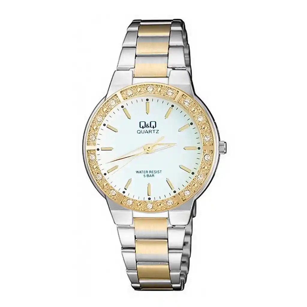 Reloj Qq Qyq Q985j010 Elegante Star Diamond Mujer +estuche