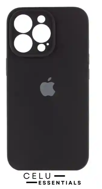 Estuche Iphone 13 Pro Max Silicona Negro Con Protección De Cámara