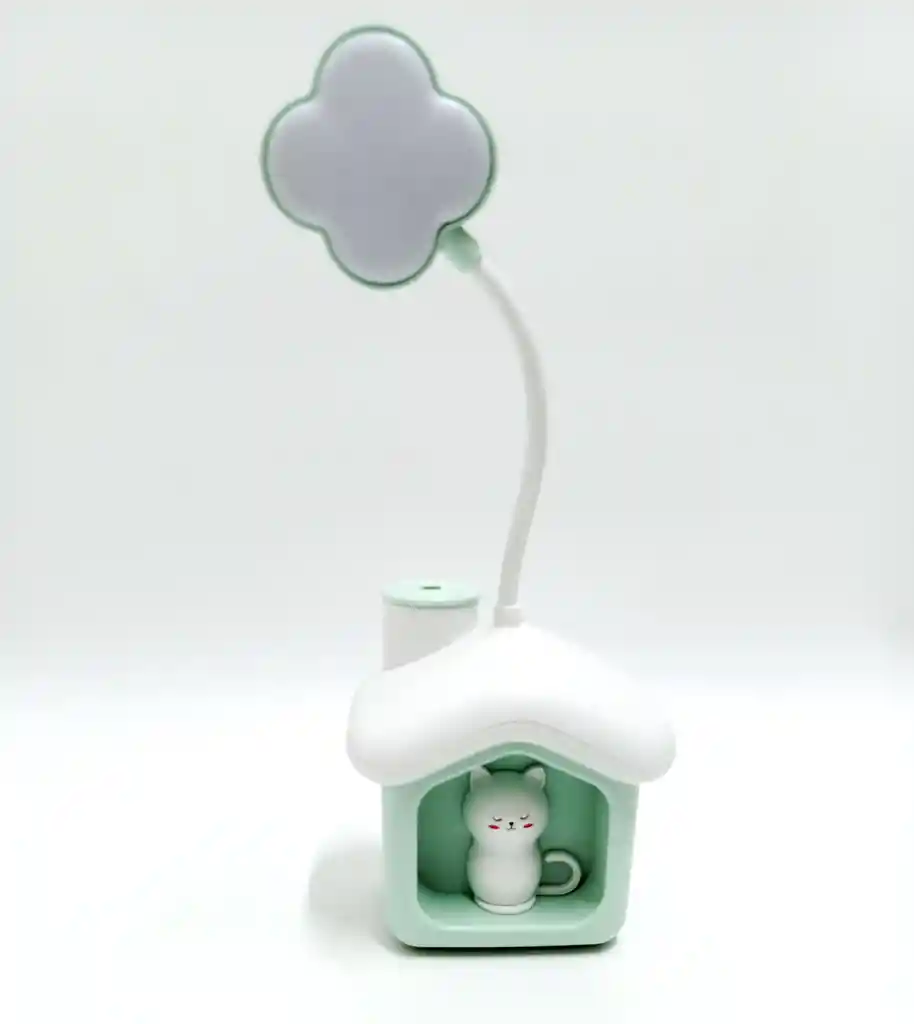Lampara De Mesa Gatito Verde 8803