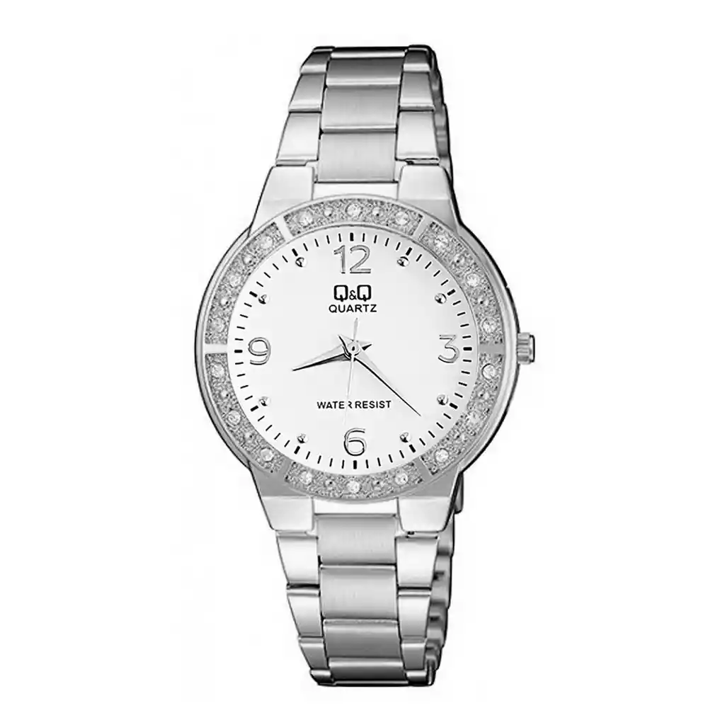 Reloj Qq Qyq Acero Inoxidable Dama Diamond +estuche