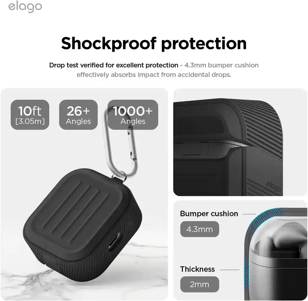 Elago Estuche Para Galaxy Buds 3 / Buds 3 Pro Armor Arnés En Negro