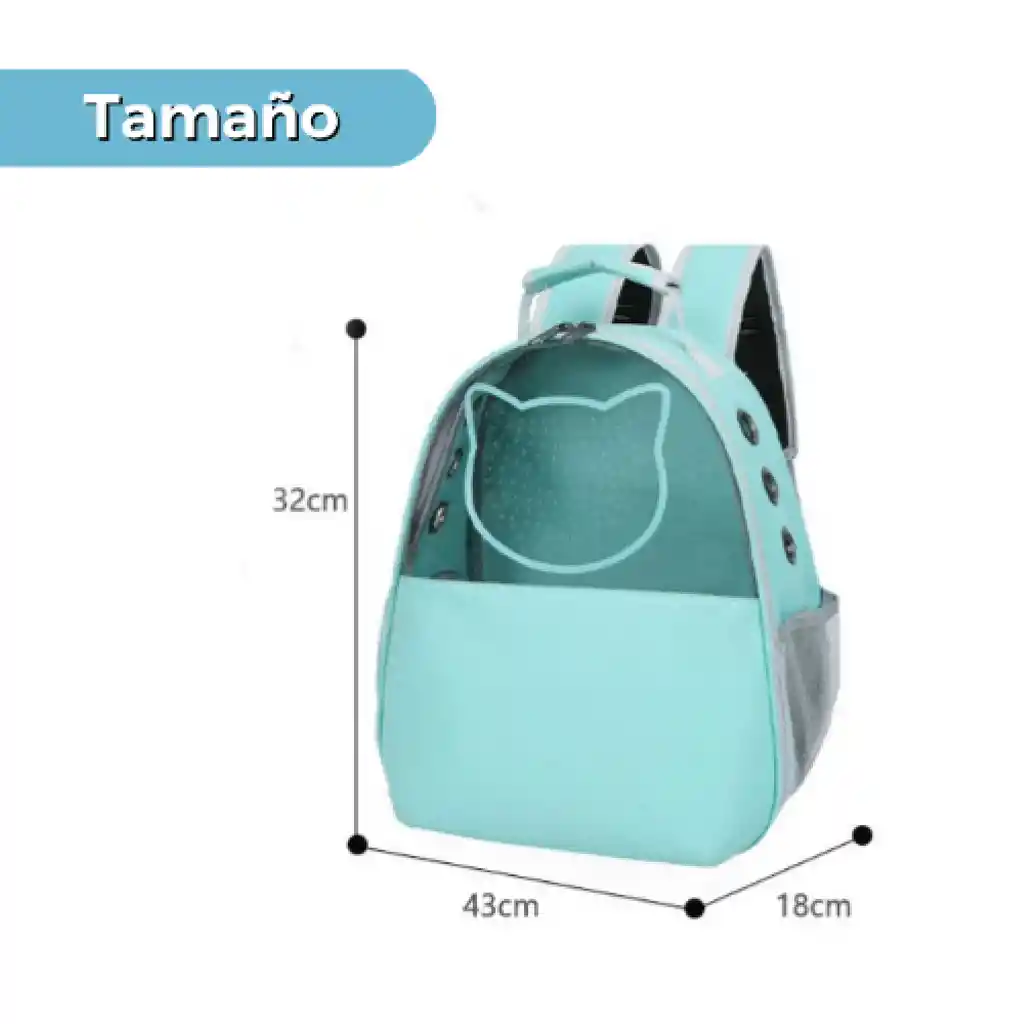 Morral Mitad Transparente Cara De Gato Pb12g