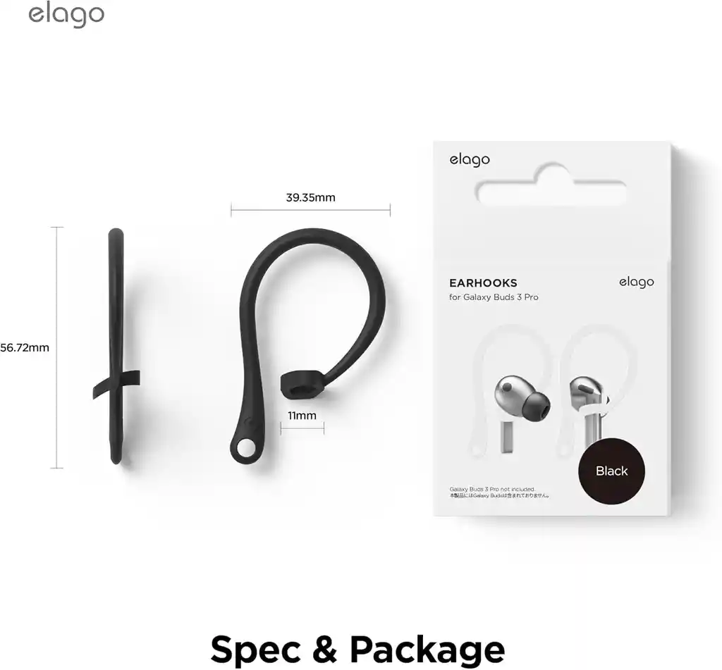 Elago Gancho Deportivo Para Galaxy Buds 3 / Buds 3 Pro Negro