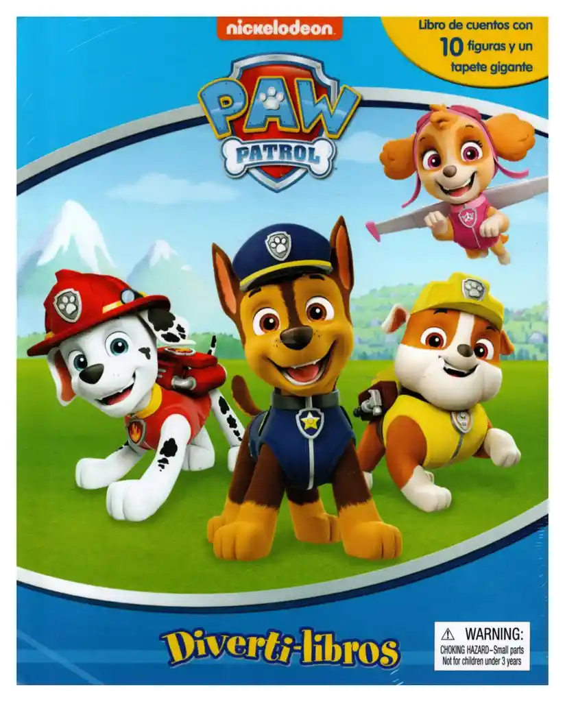 Juego Libro De Cuentos Paw Patrol Con Figuras Y Tapete Niños