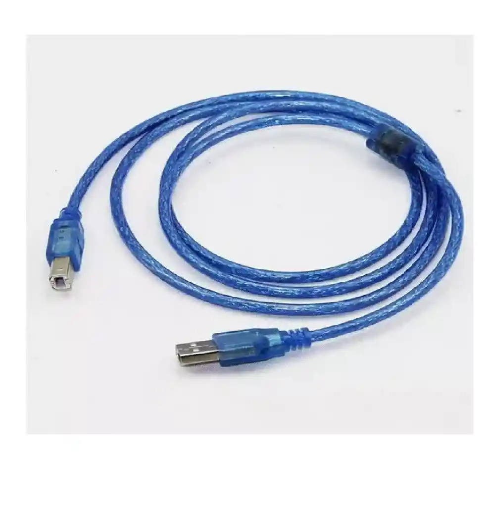 Cable Usb Impresora 2.0 Mallado 3 Mtrs Macho Hembra Color Azul