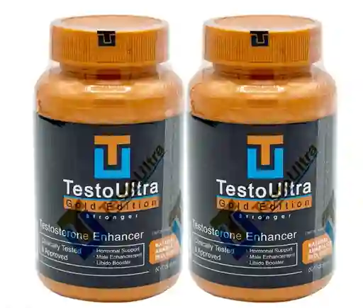 2 Frascos Testo Potenciador Ultra Gold Masculino Energía En La Intimidad Pene Duro Sexo Placentero Hombres Viagra Potencializador