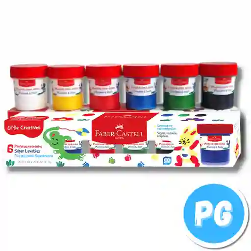 Caja De Pintura Para Dedos O Temperas Faber Castell X6 Unds Surtido