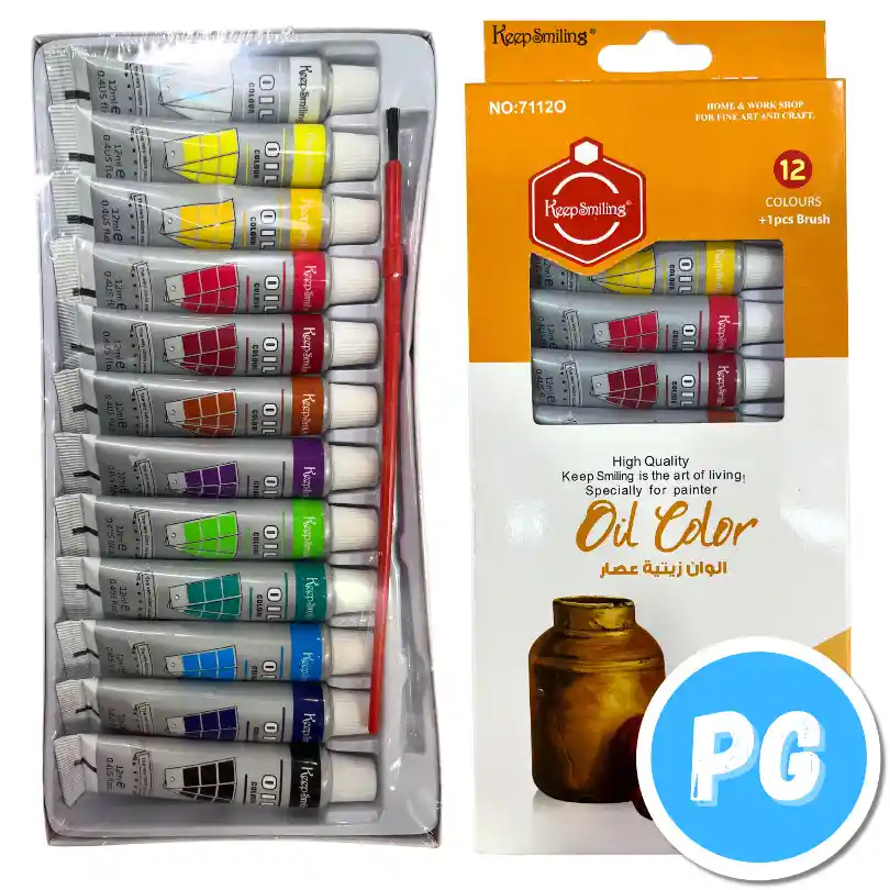 Paquete De Oleos En Tubos De 12ml X12 Colores Surtidos