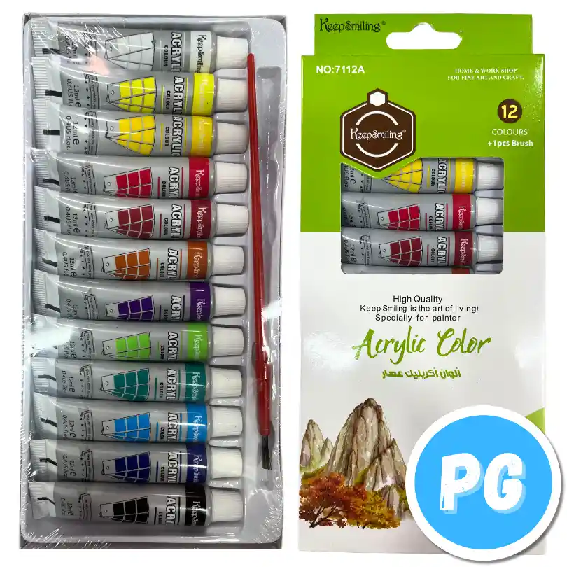 Paquete De Acrilicos En Tubos De 12ml X12 Colores Surtidos