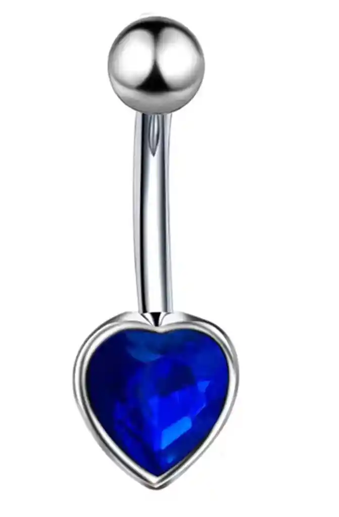 Piercing Ombligo Corazón Zircon