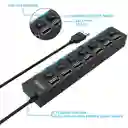 Hub Multipuerto Usb De 7 Puertos Alta Velocidad Con Switchs