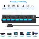 Hub Multipuerto Usb De 7 Puertos Alta Velocidad Con Switchs