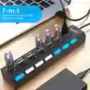 Hub Multipuerto Usb De 7 Puertos Alta Velocidad Con Switchs