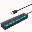 Hub Multipuerto Usb De 7 Puertos Alta Velocidad Con Switchs
