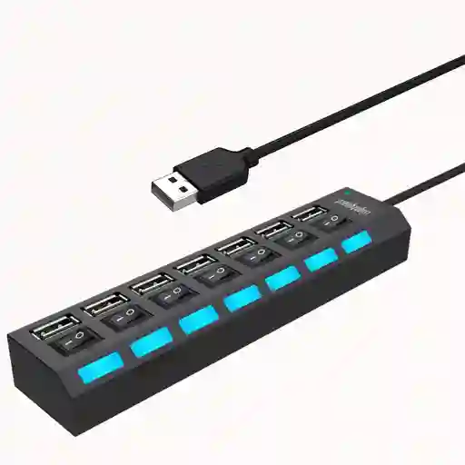 Hub Multipuerto Usb De 7 Puertos Alta Velocidad Con Switchs