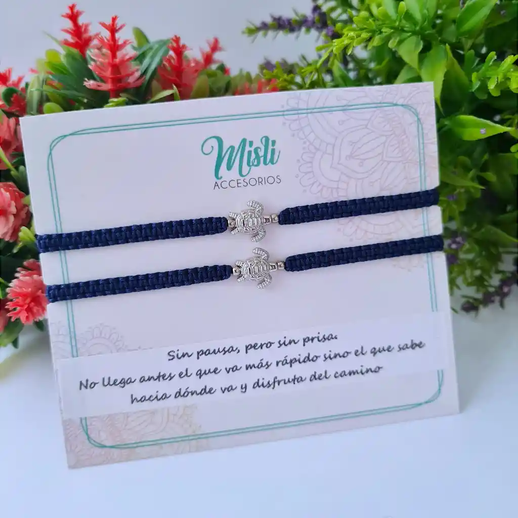 Set Pulseras Tejidas Tortugas - Manillas Para Compartir