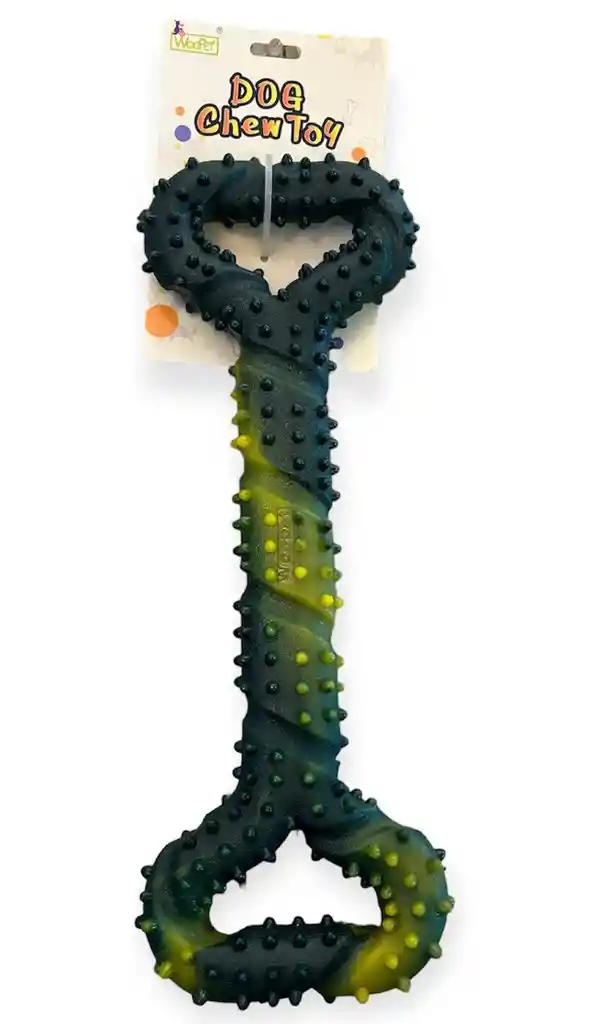 Hueso Macizo En Goma Grande Negro-amarillo