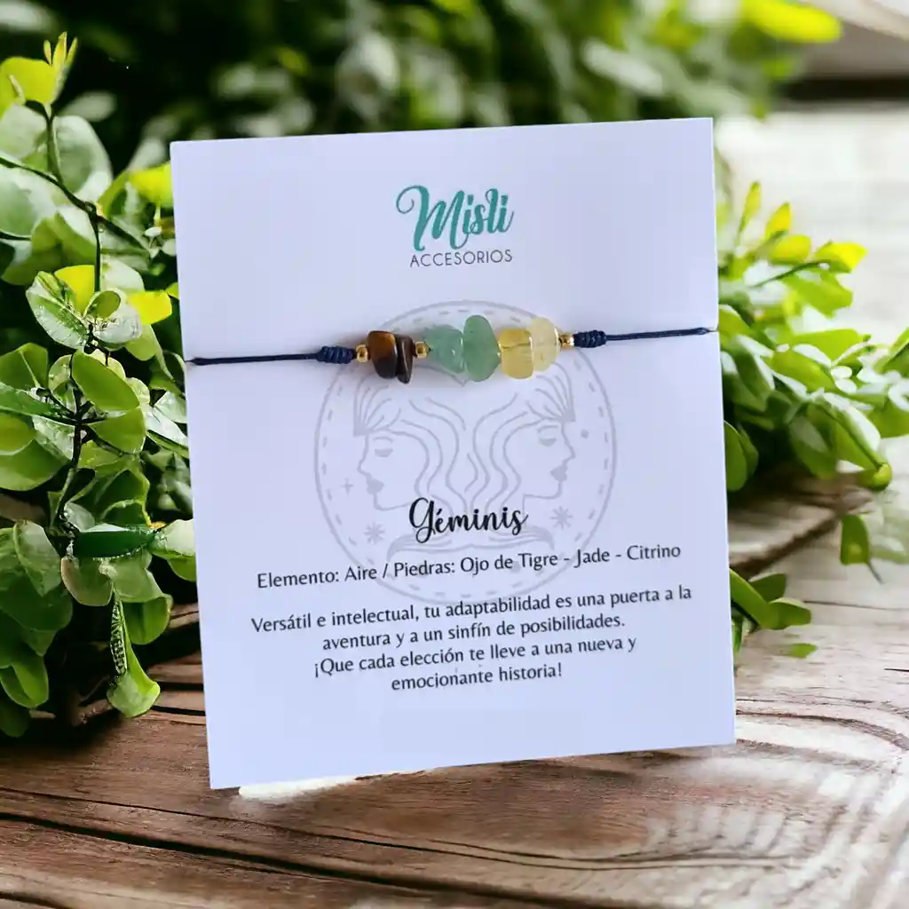 Pulsera Signo Zodiacal Con Piedras Naturales