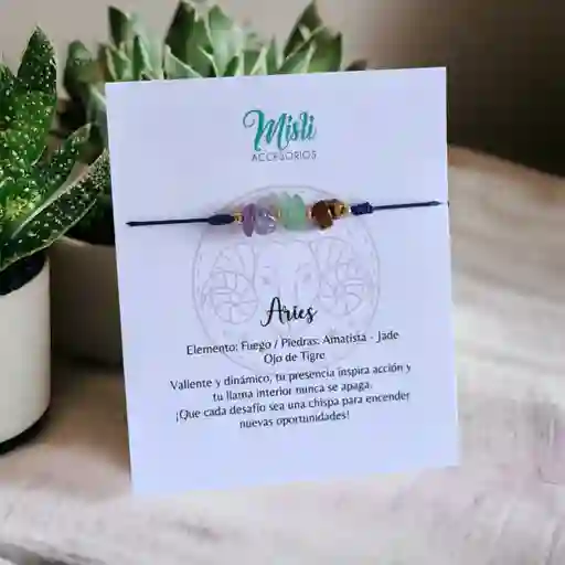 Pulsera Signo Zodiacal Con Piedras Naturales