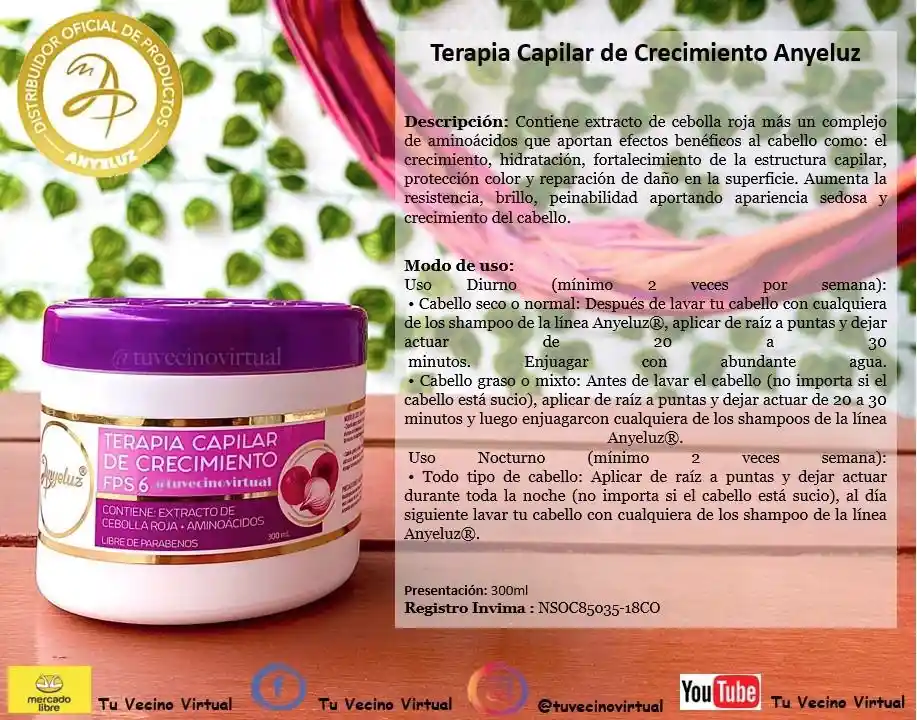 Terapia Capilar De Crecimiento Y Shampoo Anti Caspa Anyeluz