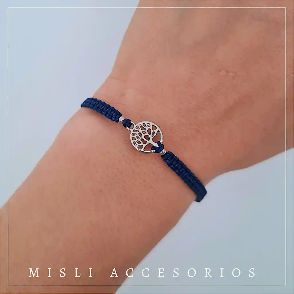 Set Pulseras Tejidas Para Compartir Dije Árbol De La Vida