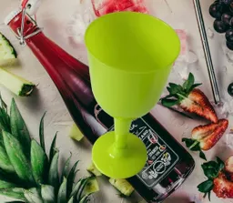 Copas Plasticas Para Vino Color Verde *6 Para Bar, Fiestas Y Variedad De Celebraciones