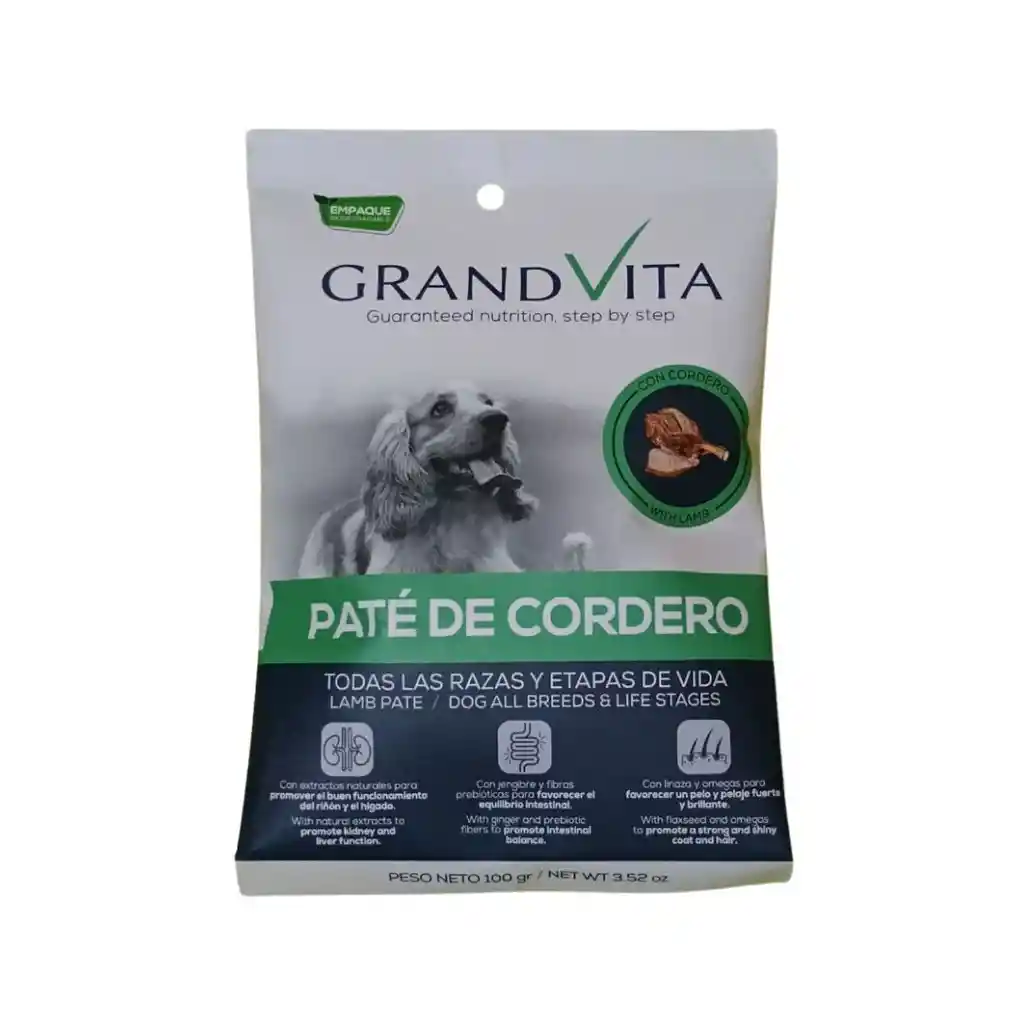 Grand Vita Paté De Cordero Perro 100gr Alimento Húmedo