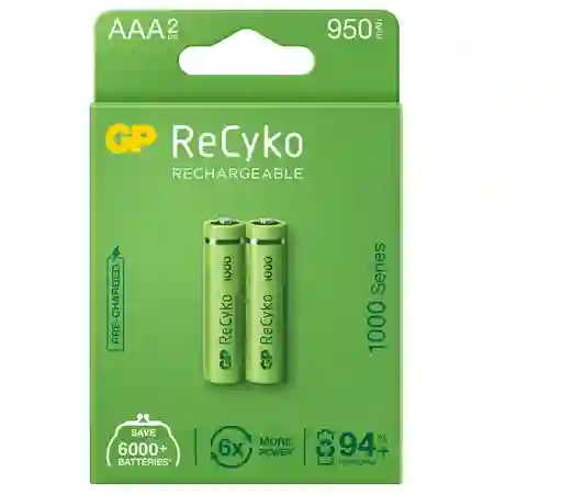 Pila Gp Recargable Aaa Batería 1000mah Cartón X2