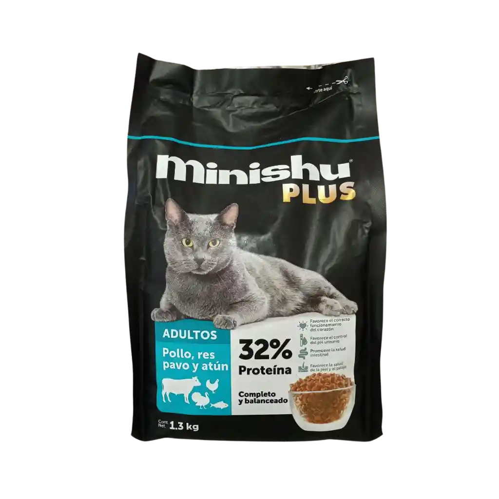 Minishu Plus 1.3kg Alimento Gato Adulto